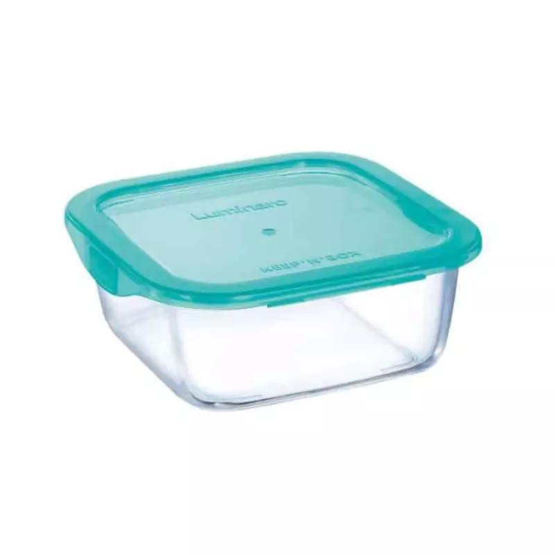 Luminarc Keep 'N' Flat Rim Square Storage Box 760ml Lagoon P5521