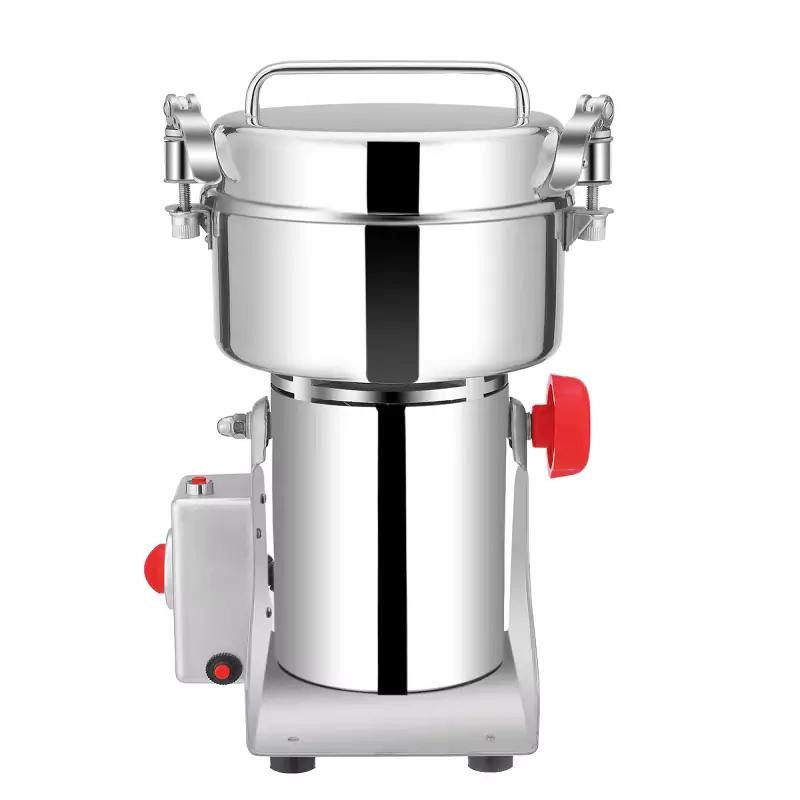 Commercial Electric High-Power Spice Grinder 500g, 2kW Industrial Stainless Steel Grain and Spice Mill, Heavy-Duty Electric Grinder WG-500Y