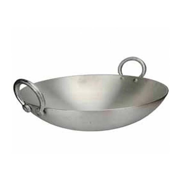 Nadstar8 Aluminium Karai 17" No9 Heavy Base Aluminum Kadai Deep Frying Kadai with Handle for Kitchen