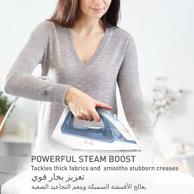 Tefal Steam Iron 2000W with Ceramic Duraglide Non-Stick Soleplate, 120g/min Steam Boost & Fast Heating FV2C41G0