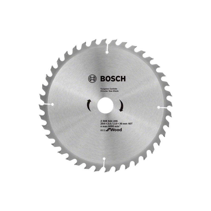Bosch Eco for Wood Circular Saw Blade 254 mm, 40 teeth 2608644406 (Pack of 5 Pcs)