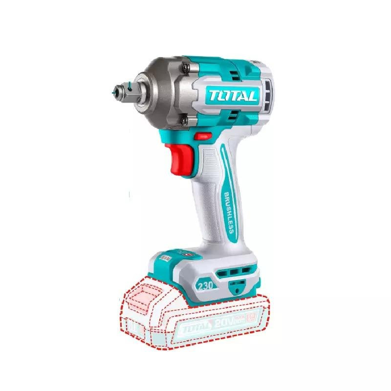 Total Cordless Impact Driver & Wrench 20V with Brushless Motor, Battery & Charger TIWLI20236