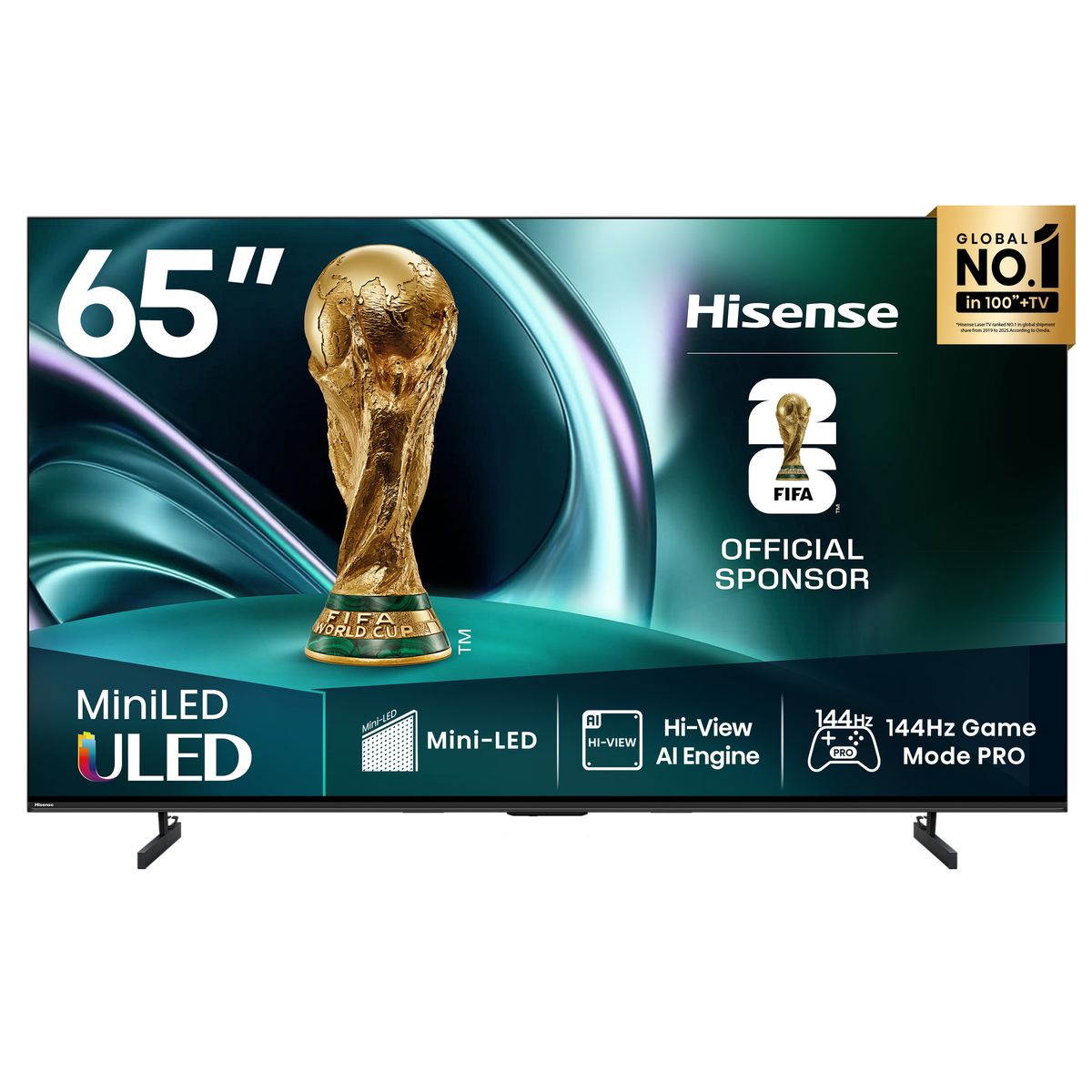 Hisense 65 Inch ULED Smart 4K TV U7 144Hz 4K MiniLED Smart TV with Quantum Dot & Dolby Digital, Netflix, Youtube 65U7Q, (2026 Model)