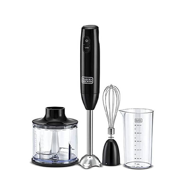Black & Decker 3-in-1 Hand Blender 600W with Chopper & Whisk, Multi-Purpose HB600-B5