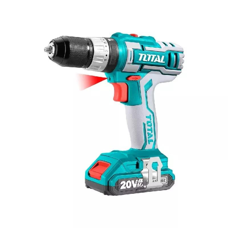 Total Cordless Impact Drill 20V with Auxiliary Handle, Battery & Charger TIDLI201668