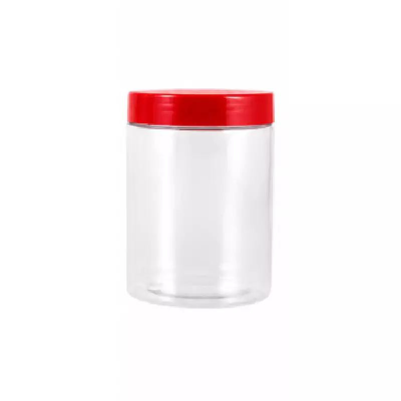 Bon Appetit Round Glass Jar with Red Screw Lid 1L HM-BA06