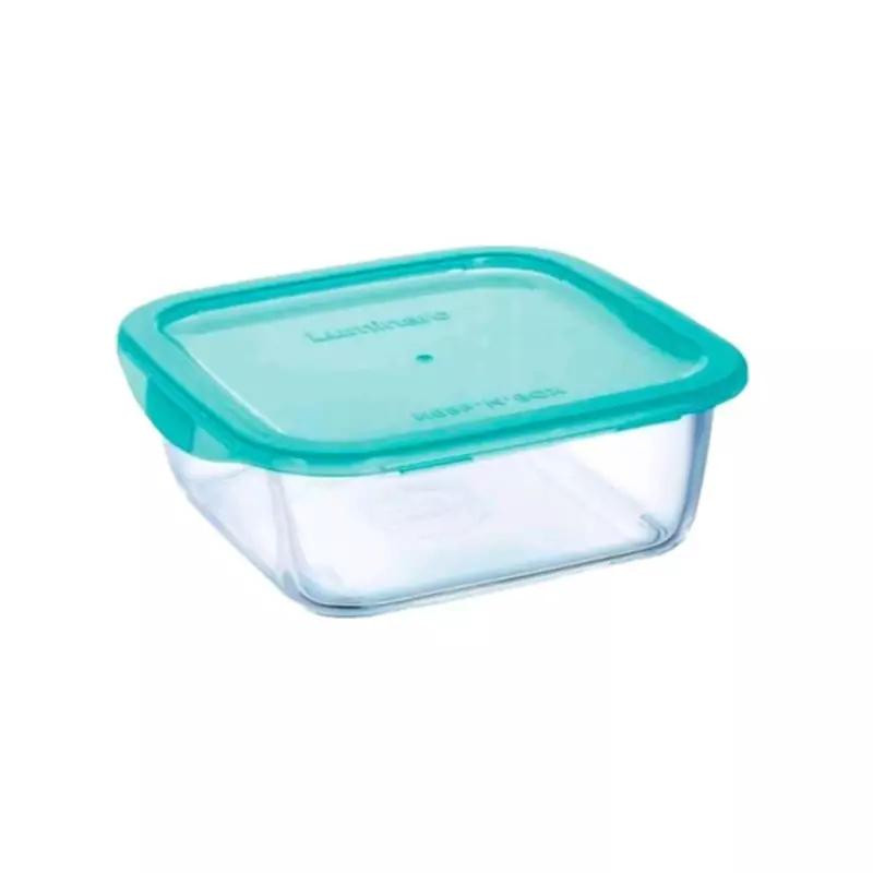 Luminarc Keep 'N' Flat Rim Square Storage Box 1.22L Lagoon P5520