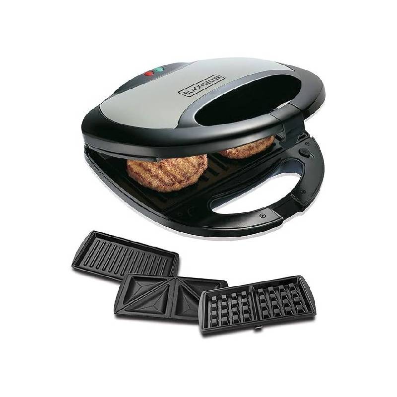 Black & Decker Sandwich Maker 3-in-1, Multi-Plate, Easy to Use TS2090-B5