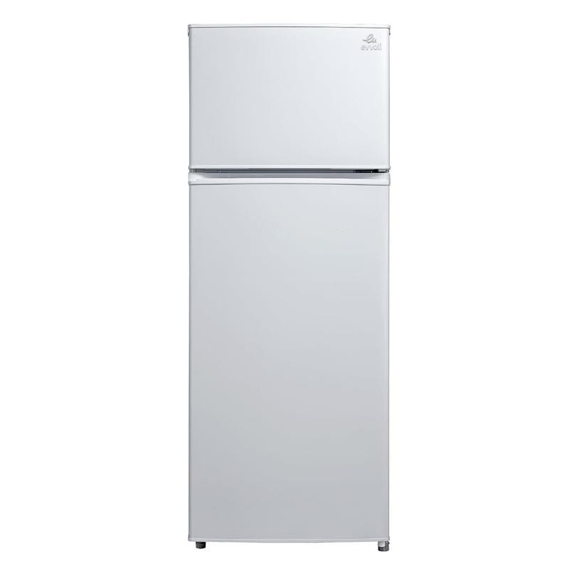 Evvoli Top Double Door Refrigerator White EVRFM-225L