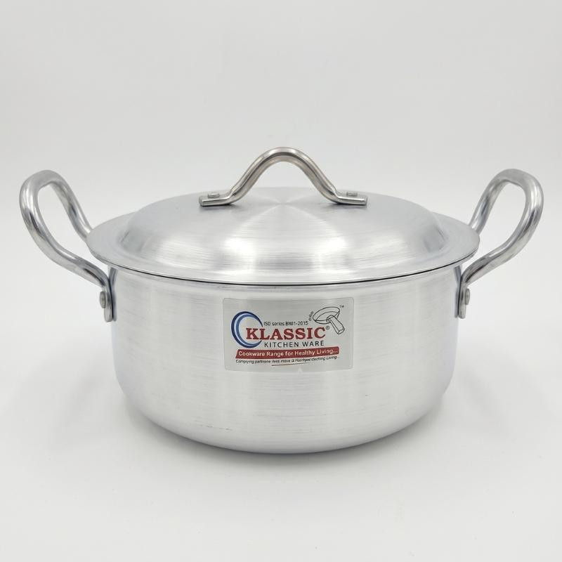 Klassic Aluminium Kadai, 22cm 24cm 26cm, Heavy Duty Durable Cooking Kadai, 503 Flat Kadai