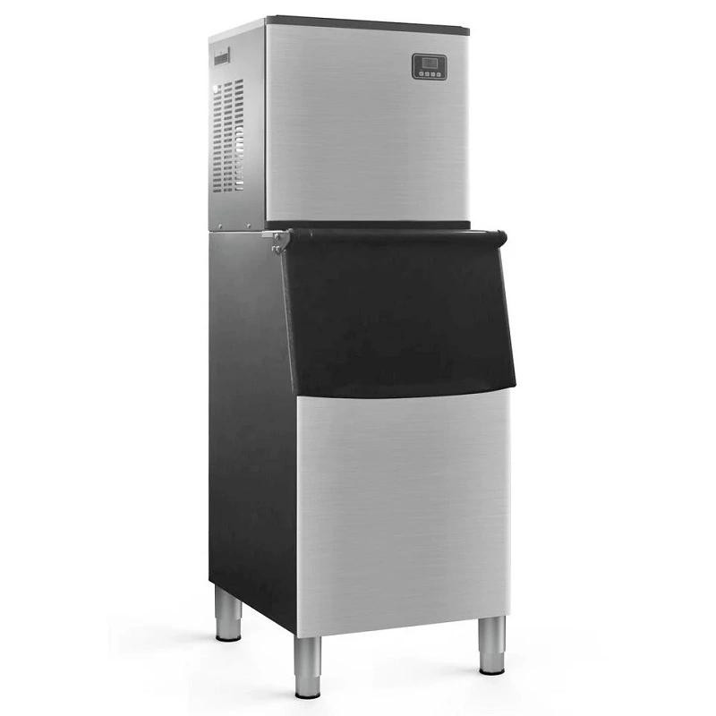 Commercial Electric Industrial Ice Cube Maker, 200kg/Day High-Capacity Split Ice Machine, Professional 100kg Large Storage Ice Maker WG-KK400H