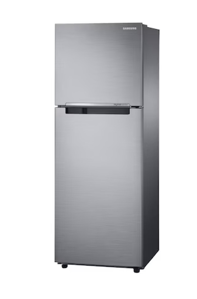Samsung Refrigerator 236L Double Door, Silver Fridge Freezer with Spacious Storage, Energy Efficient Cooling & Compact Design, RT22FGRADS8