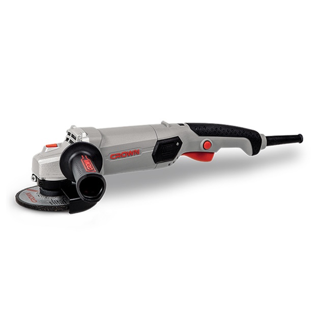 Crown CT13572-115N Angle Grinder, 860W, 11,000 RPM, 115 mm Cutting & Grinding, M14 Spindle, Lightweight 2.13 kg