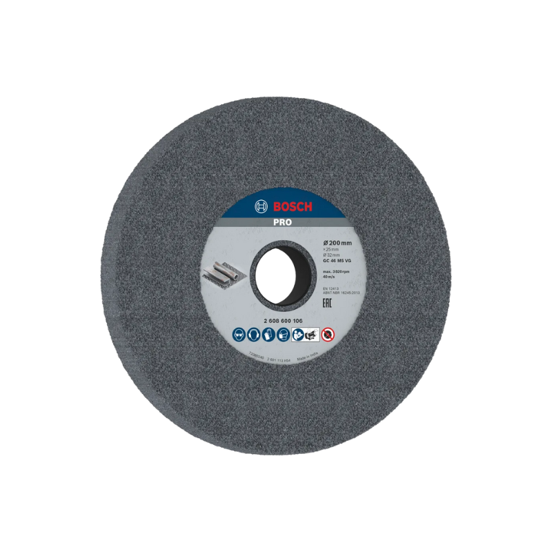 Bosch Professional Metal Grinding Wheel For Bench Grinders 200 X 32 mm, 46 Grit 1619PB1449 (Pack of 2 Pcs)
