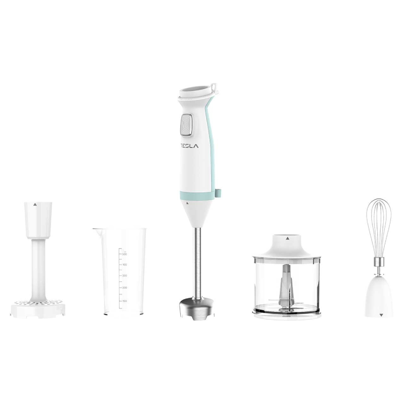 Tesla Hand Blender 600W – The Delight Collection (4pc Set) with Chopper, Whisk & Beaker (Model: HB510BWS/G)
