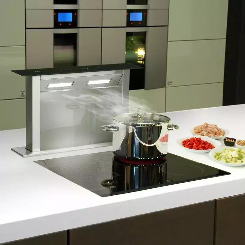 Homebase Built in Cooker 4 Induction Plates Glass Top & Built In Kitchen Hood HB-1472-S1 + HB-8007A-900BK