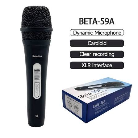 Shure Beta 59A Professional Dynamic Vocal Microphone with Supercardioid Pickup Pattern, High Gain Before Feedback, Durable Metal Construction and XLR Connection for Live Performance and Studio Use