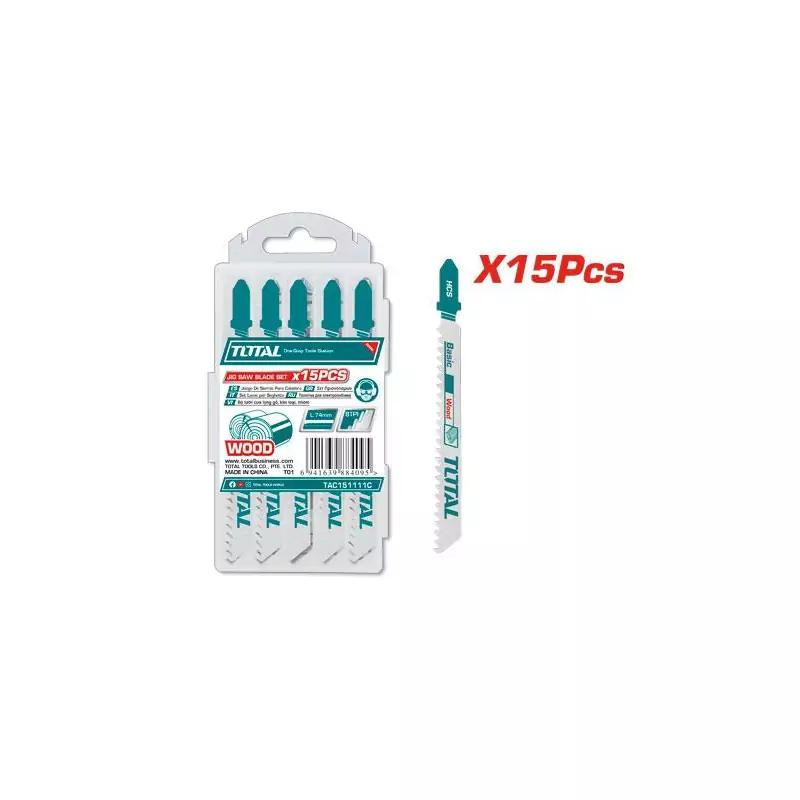 Total Jig Saw Blade Set for Wood 8TPI  TAC151111C (Pack of 15pcs)