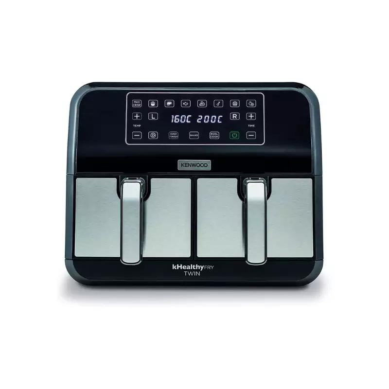 Kenwood Digital Twin Air Fryer 1.7KG+1.7KG 4L+4L XXXL Capacity with DualZone Technology & Dual Frying Baskets for Frying, Grilling, Broiling, Roasting, Baking, Toasting & Reheating HFM75.000MB