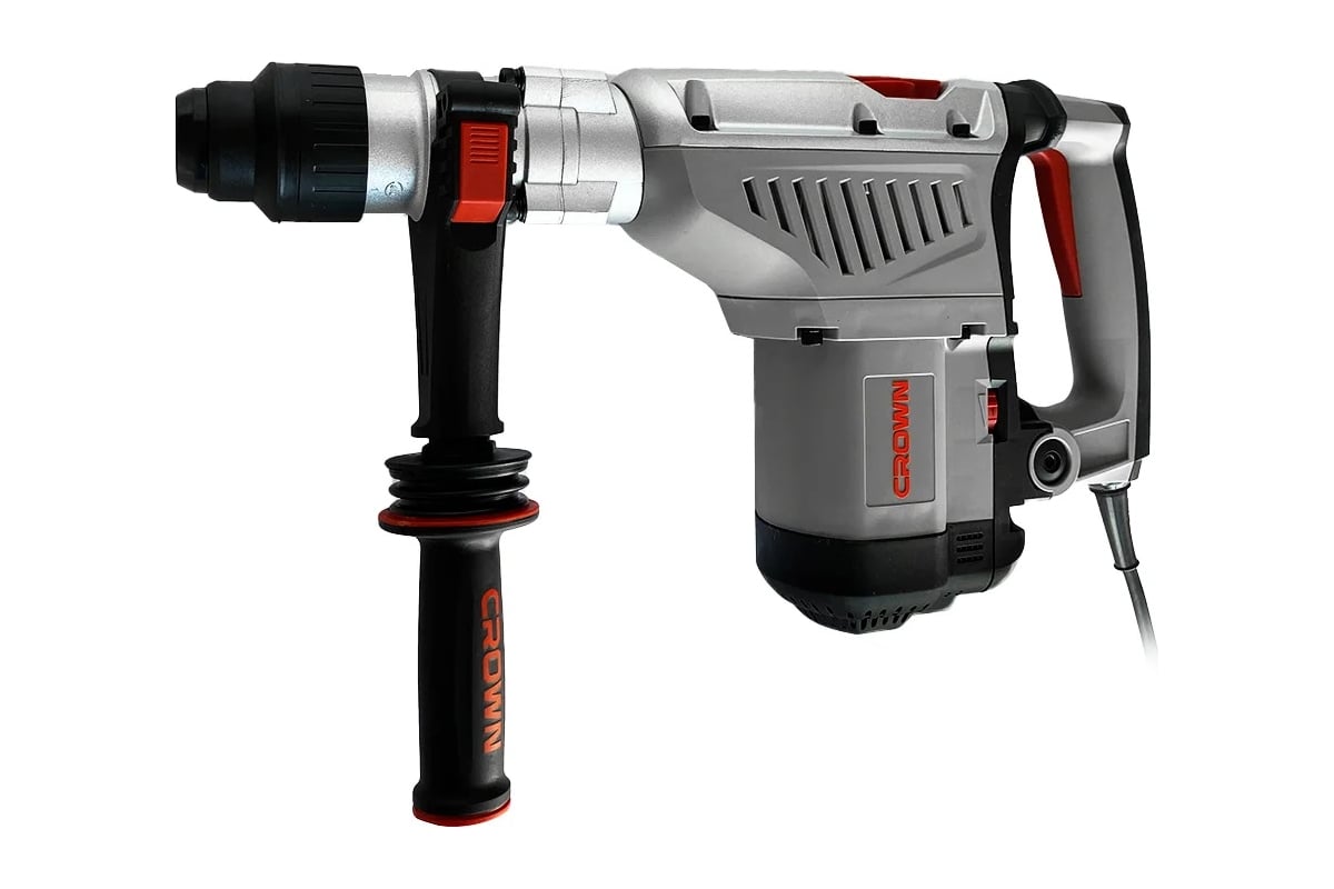 CROWN CT18215V BMC Rotary Hammer 1350W, SDS-Max, 13J Impact, Hammer & Chipping Modes, Anti-Vibration, 4m Rubber Cable