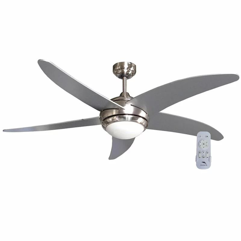 Dolphin Ceiling Fan 52" 5 MDF Blades 6 Speed Decorative LED Light Next Gen Energy Saving Technology UFH Remote Control ME-DCF52-5MDC-LR