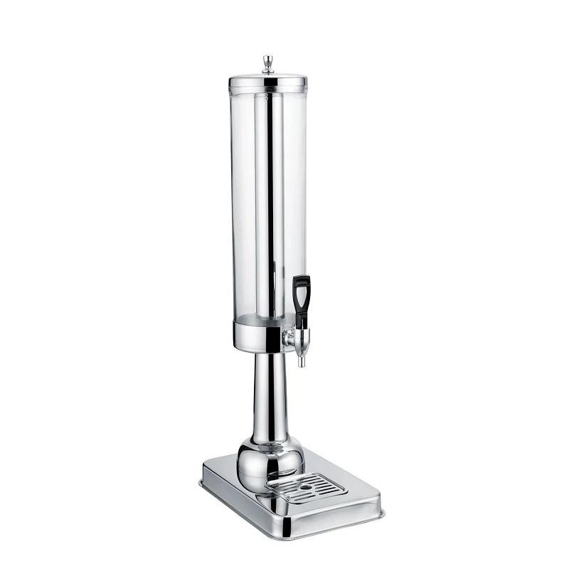 Commercial Kitchen Equipment Single Juice Dispenser 3L, Professional Silver Stainless Steel Cold Beverage Server, Compact Buffet Juice Extractor ASC-3LX1