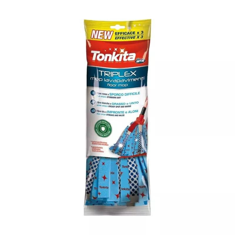 Arix Triplex Floor Mop with Stick Red TK024R (Pack of 6Pcs)