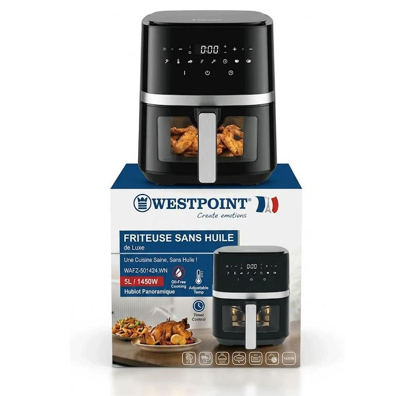 Westpoint Air Fryer 5L, Digital Touch Control, Oil-Free Healthy Cooking & Rapid Air Technology With 1450W WAFZ 501424.WN