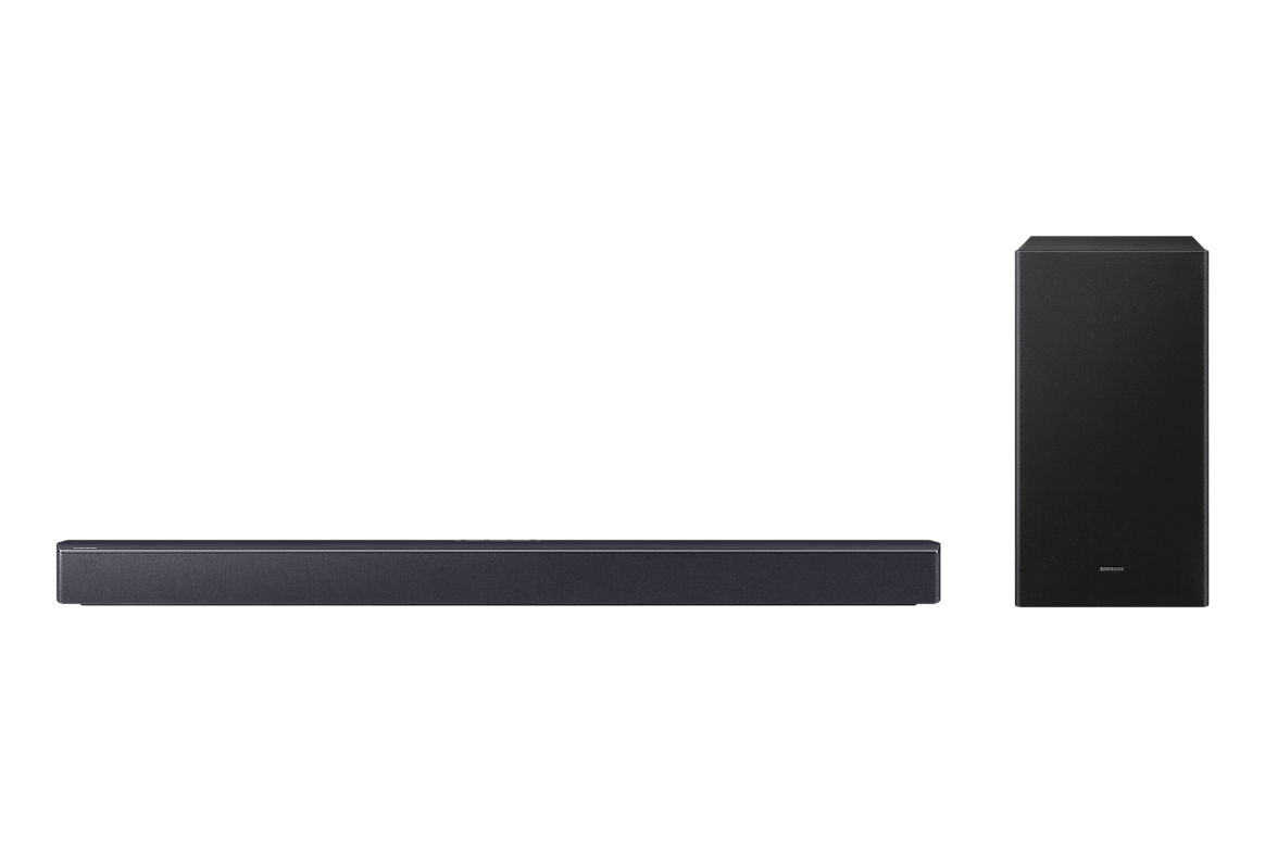 Samsung B-series Soundbar, B450F, 2.1 ch, Subwoofer, 2.1ch Sound, Dolby Audio/DTS Virtual:X, Bass Boost, Adaptive Sound, HW-B450F/ZN