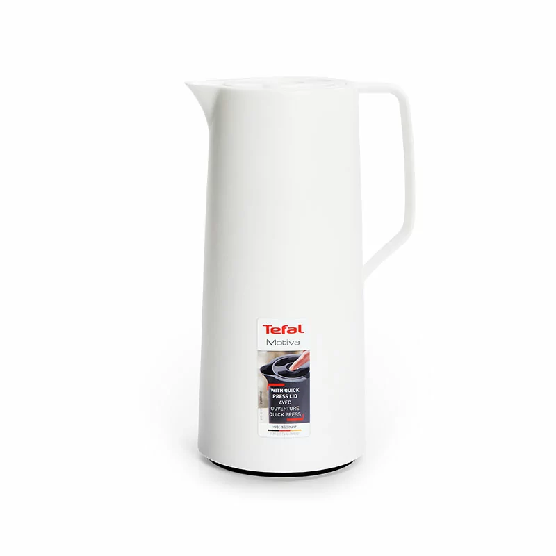 Tefal Motiva Jug Carafe White 1L Vacuum Flask Thermos Screw Lid Heat Retention N4170410