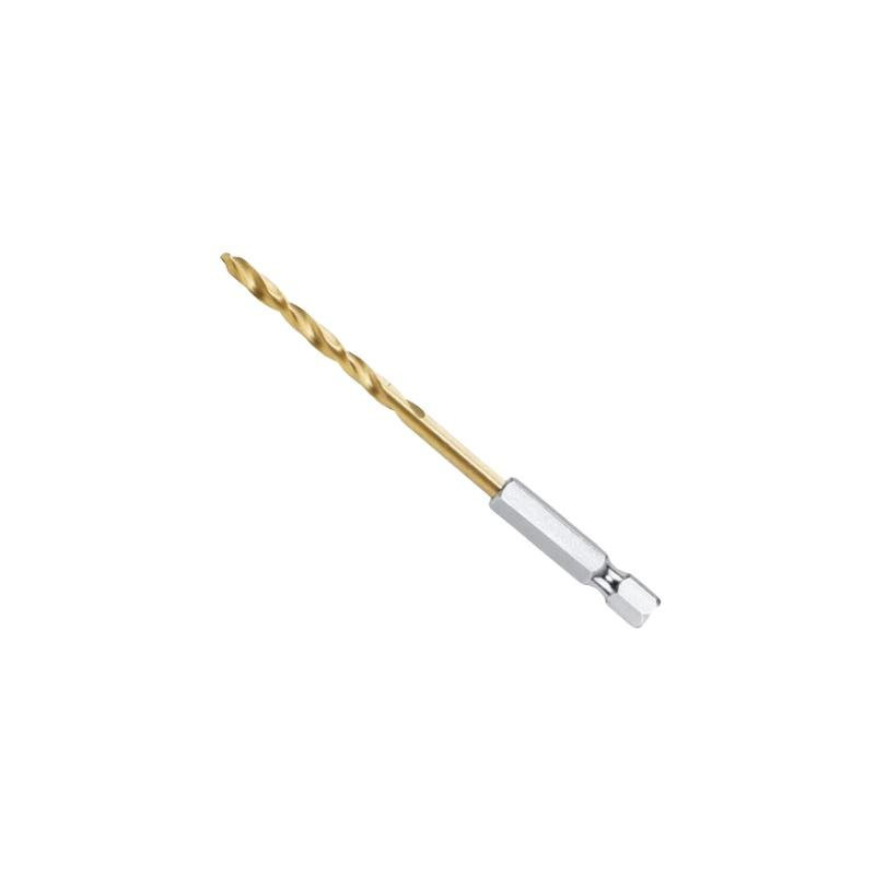 Total HSS Twisted Drill Bit 4mm with Hex Shank, Titanium Finish TAC1140401