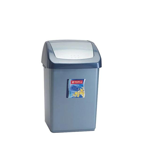 Lionstar Dustbin 10.7L Krista  C-61 Square Swing Pal Flip Top Waste Bins Large With Swing Lid BPF Free Plastic
