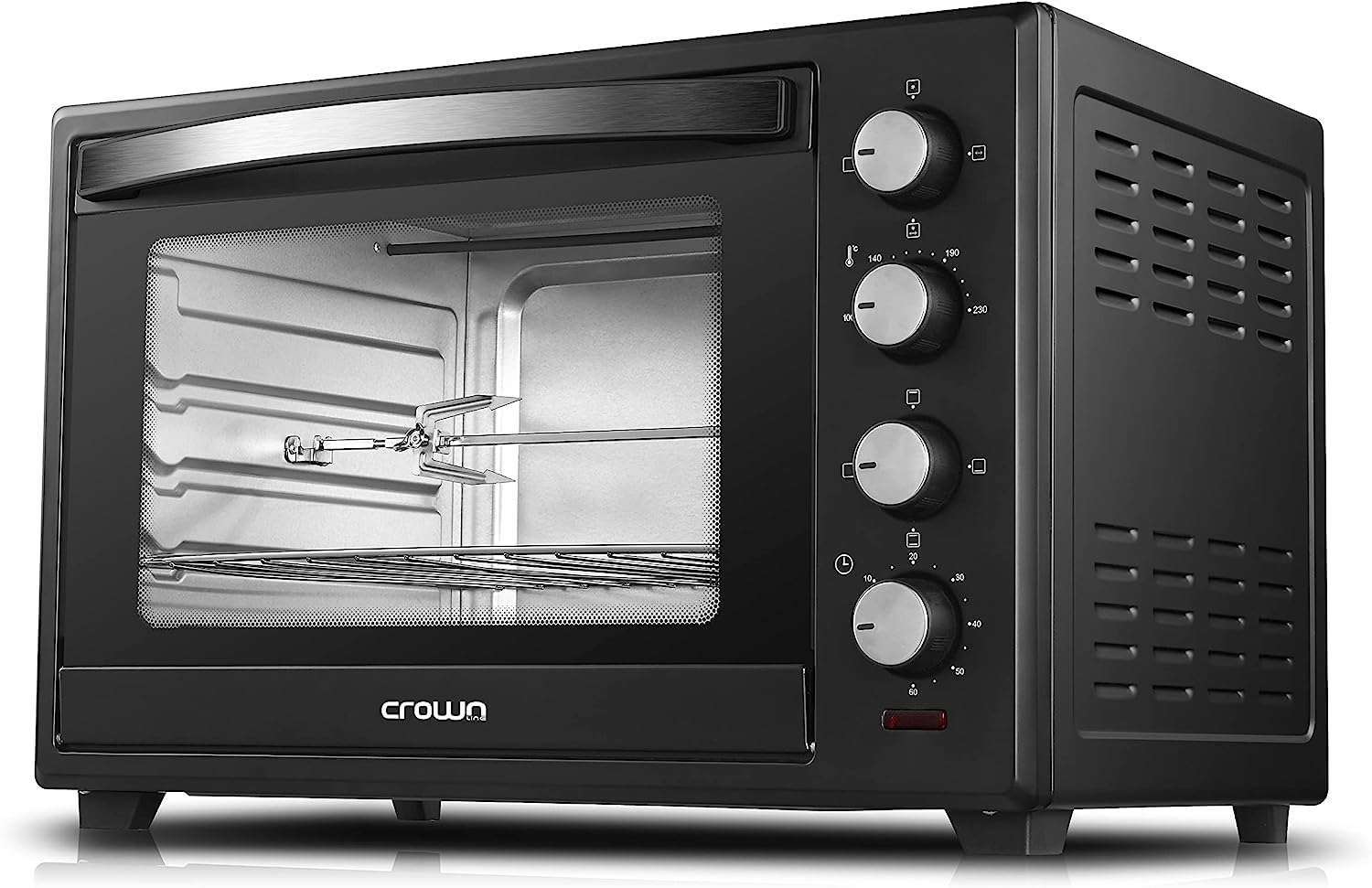 Crownline EO 296 Electric Oven 50L capacity, Convection, Rotesserie, Baking & Grilling Function, Black
