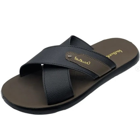 Walkaroo Men's Casual V-Strap Sandals Lightweight PU Sole (WTG5343) - Black / Size 41