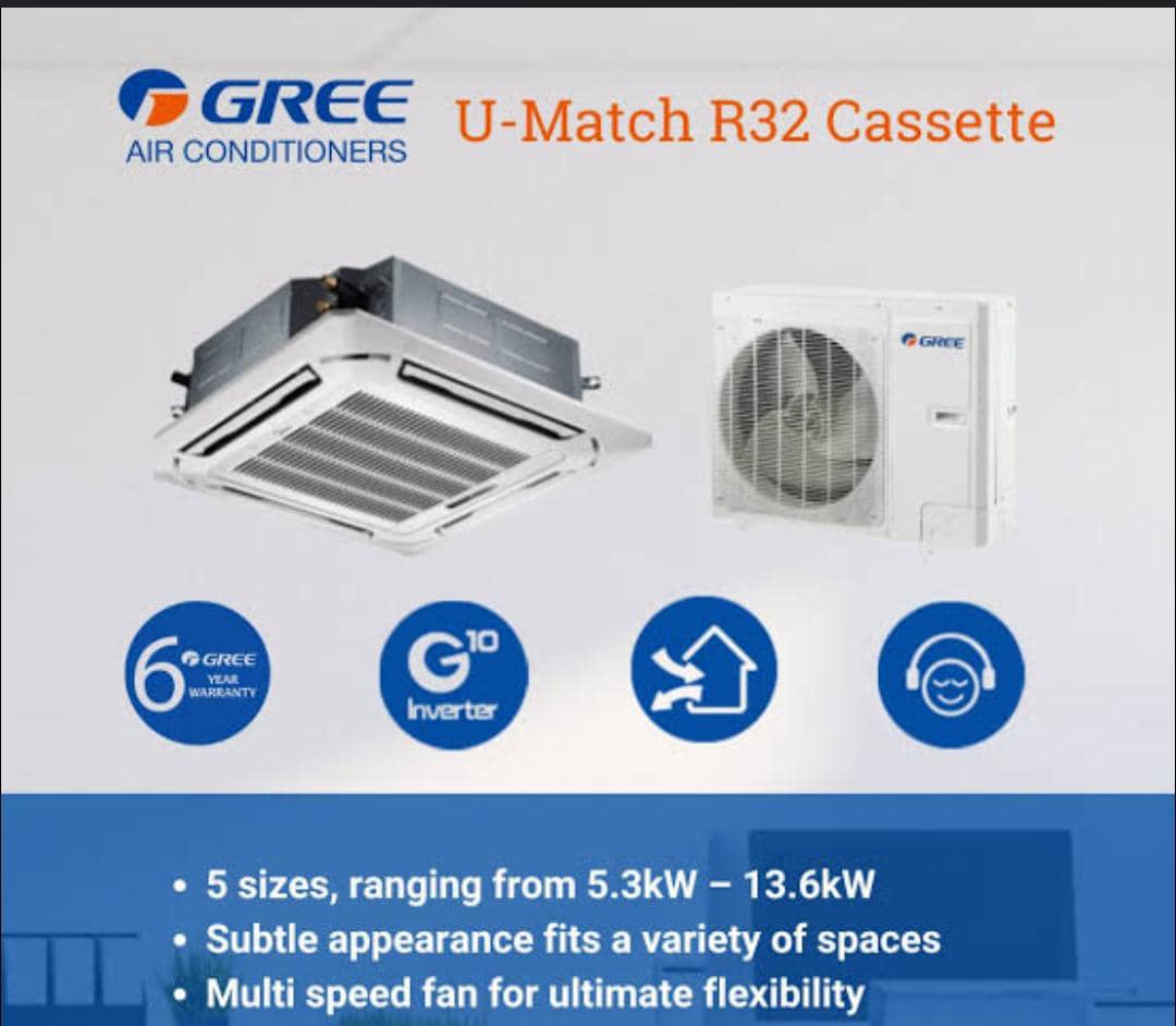 GREE 24000 BTU Cassette Inverter Air Conditioner U Match Series with R32 Gas