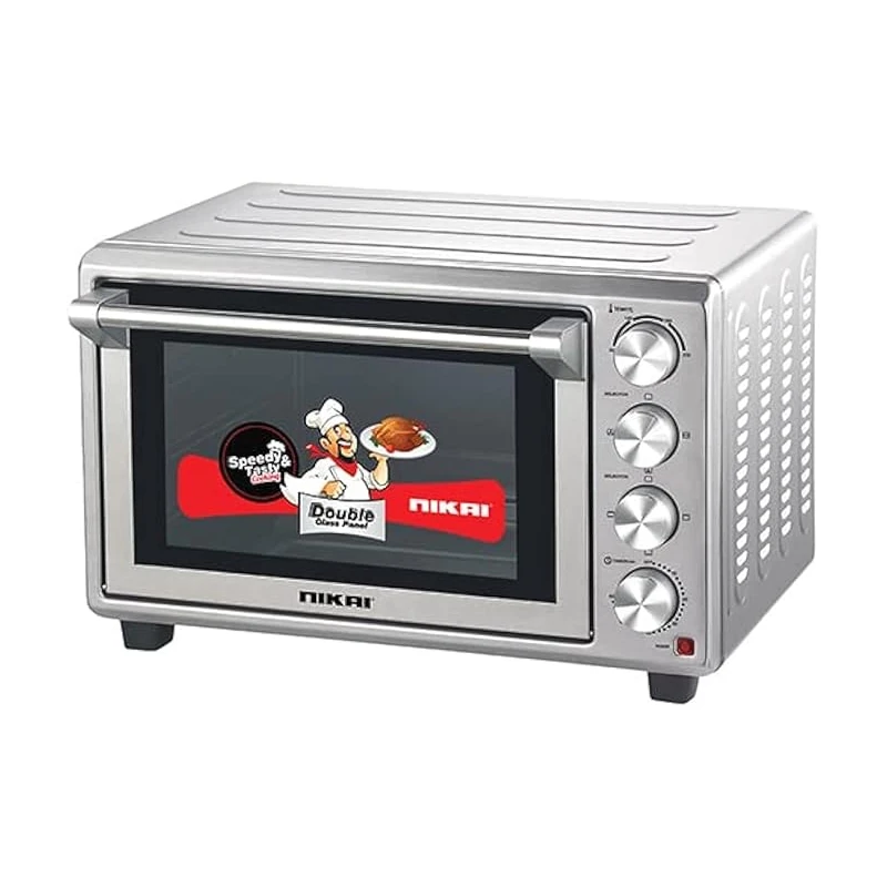 Nikai Electric Oven - 1800W, 52L, Rotisserie & Convection, Double Glass, 120-Minute Timer, NT5201RCAX1