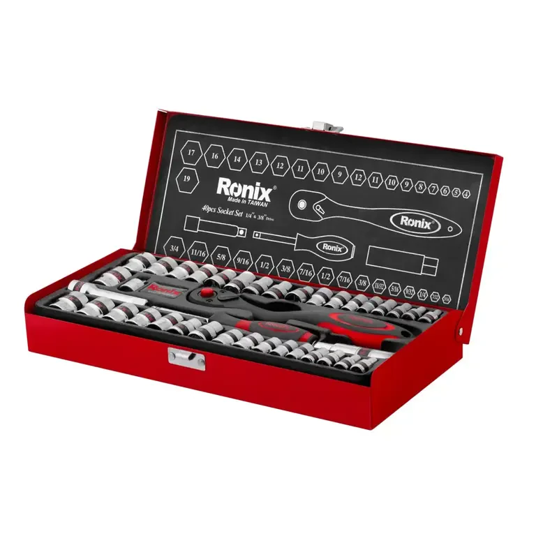 Ronix Socket Set 40Pcs Professional Spanner 3/8 Inch Box Socket Set For Car Repair RH-2641