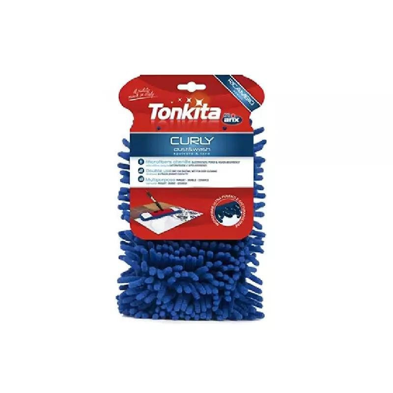 Tonkita Curly Dust & Wash Flat Mop Refill, Deep Removal of Dirt, Stains or Spills from Parquet, Marble, Laminate, Wooden and Tiled Flooring TK790R Pack of 2