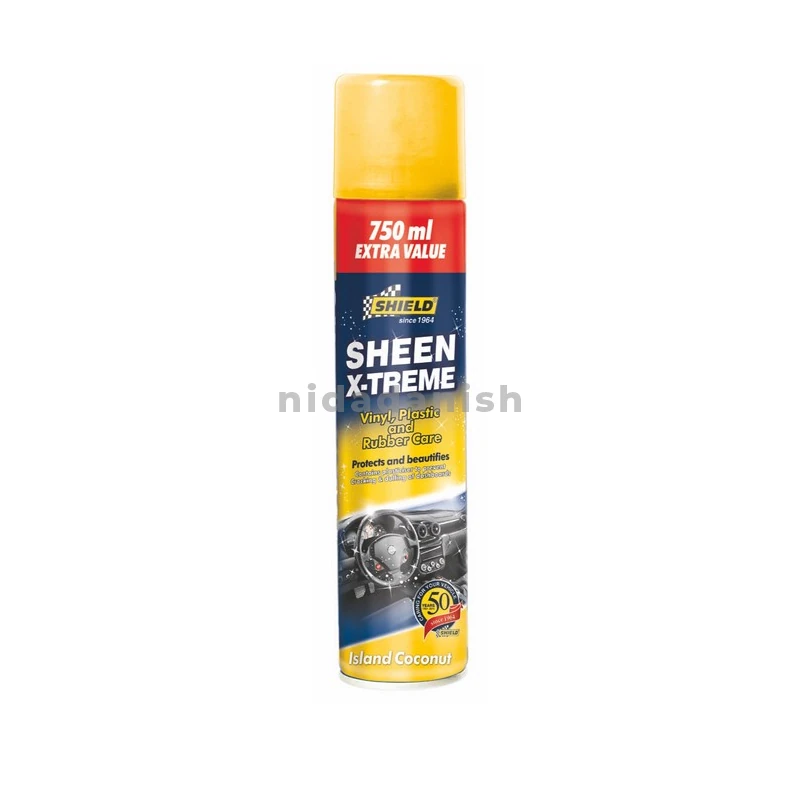 Shield-Auto Sheen Xtreme, Vinyl Plastic & Rubber Care, Multi-Purpose Cleaner, 750ml Island Coconut SH728