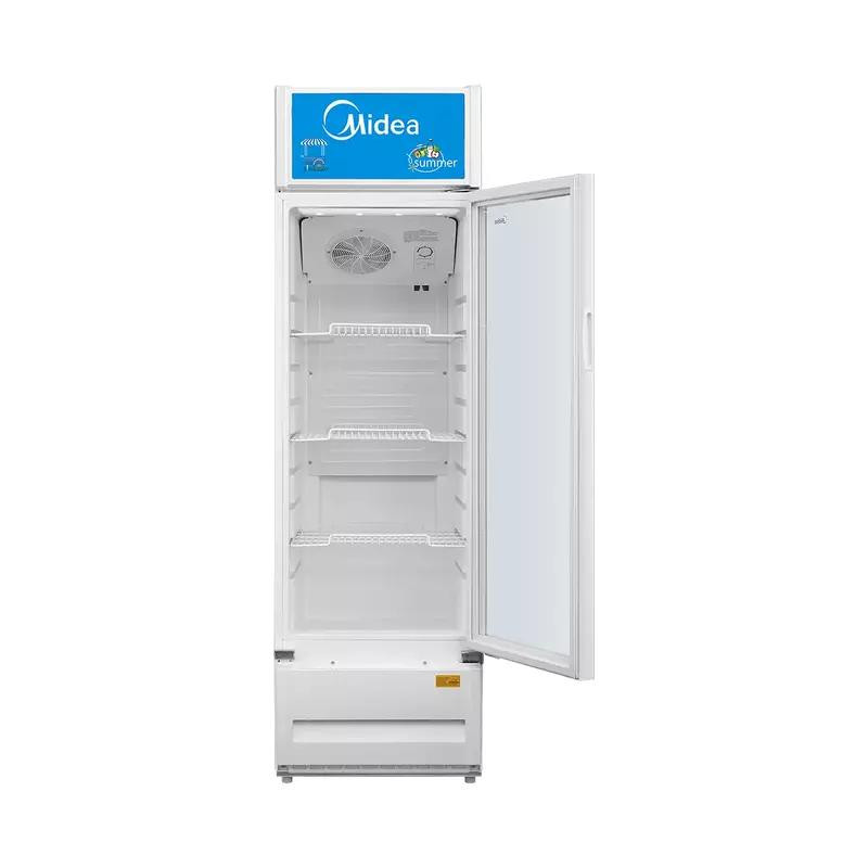 Midea 211L Showcase Glass Door Fridge with 360° Air Cooling, Black - MDRZ302FZG21