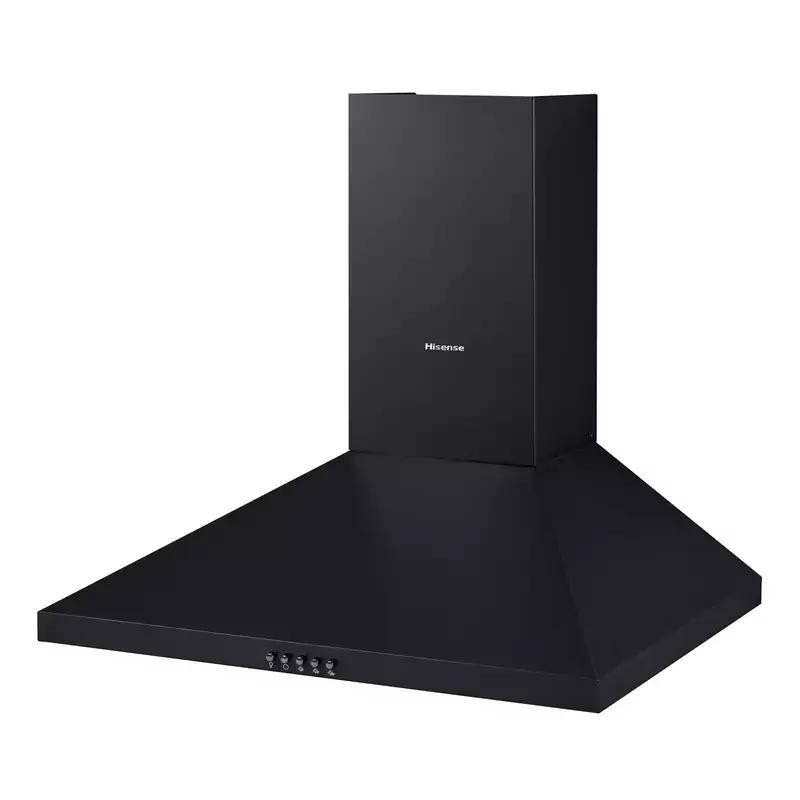 Hisense Chimney Cooker Hood 60cm, Wall Mounted, Powerful Extraction, Low Noise, LED Lighting, Push Button Control HWH601BK