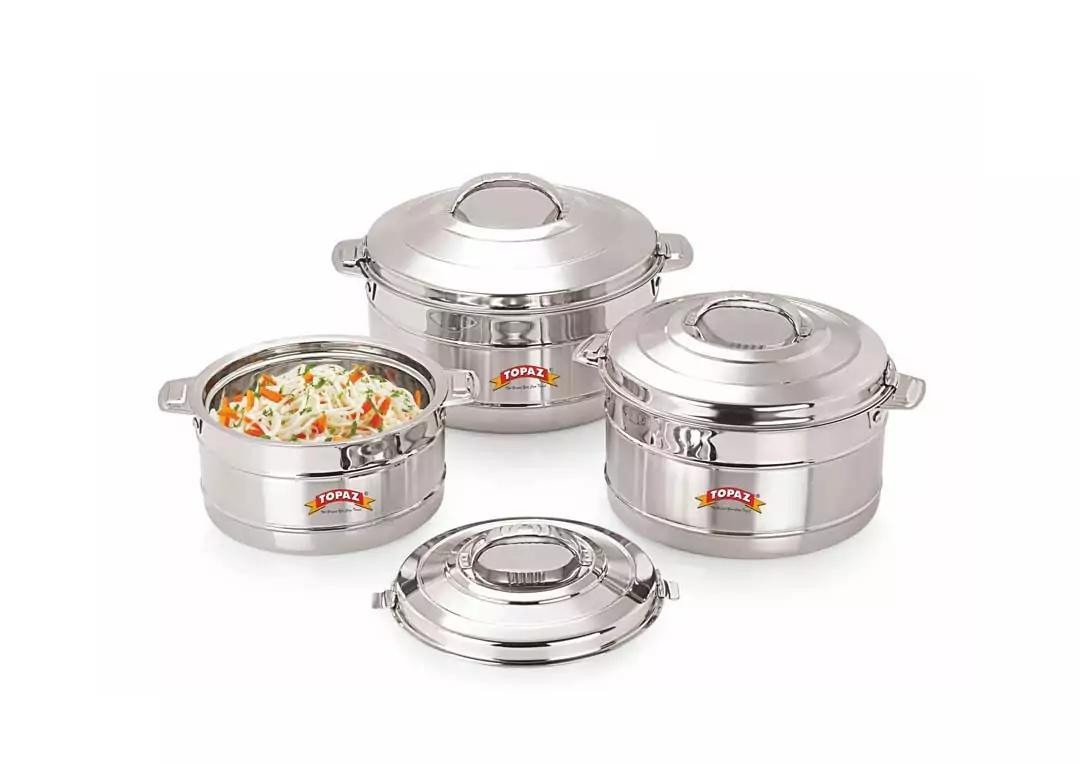 Topaz Hotpot Twinkle 3pcs Casserole Insulated Food Warmer With Steel Handle T3000/4000/6000