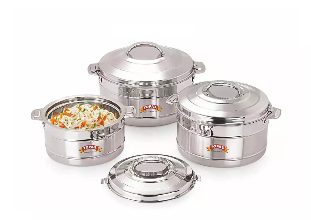 Topaz Hotpot Twinkle 3pcs Casserole Insulated Food Warmer With Steel Handle T4000/6000/8000