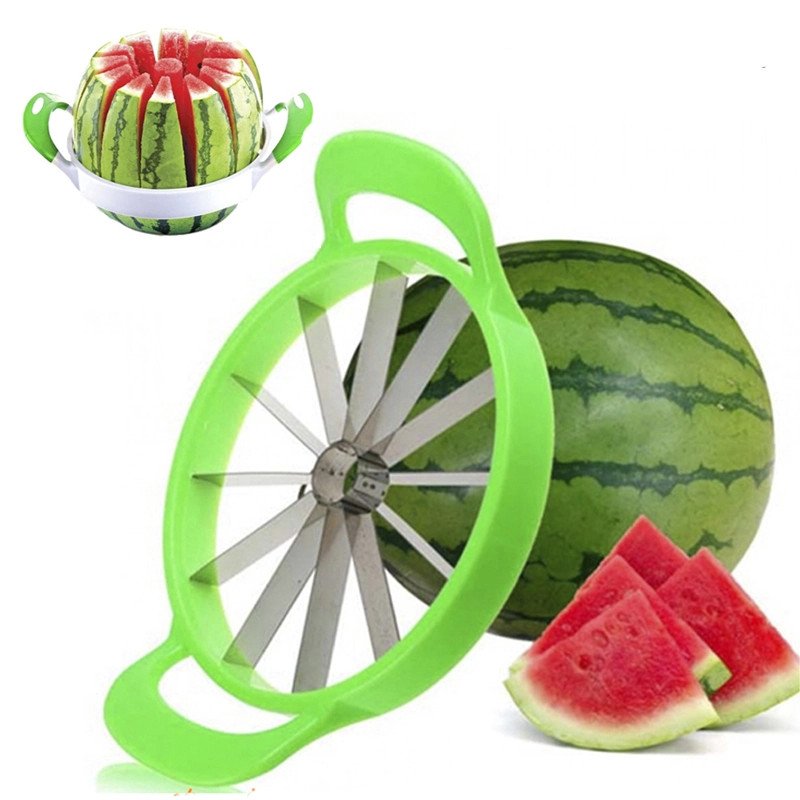 Nadstar1 Large Watermelon Slicer Cutter Comfort Handle, Home Stainless Steel Round Fruit Vegetable Slicer Cutter Peeler Corer 1607256
