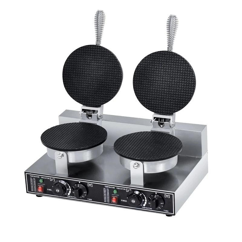 Commercial Electric Dual Plate Cone Waffle Baker 2.4kW, Heavy-Duty Non-Stick Ice Cream Cone Maker WG-HF-2XG