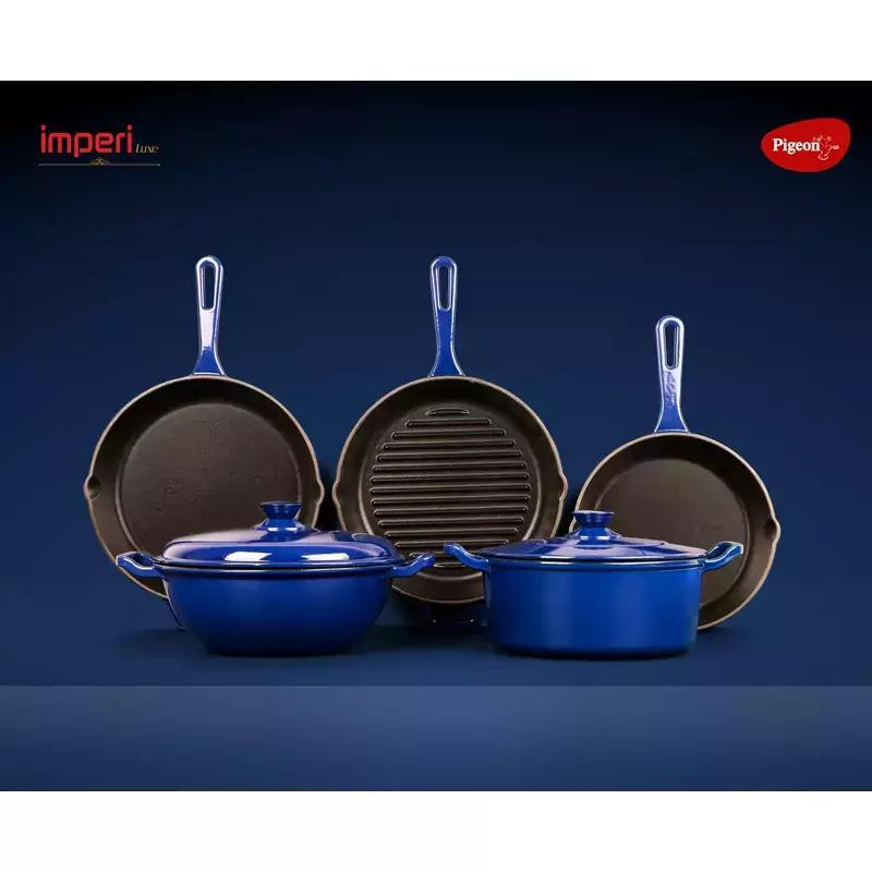 Pigeon Imperi Luxe Cast Iron Frypan 20cm – Non-Stick, Toxin-Free with Free Silicone Grip SAP 16295