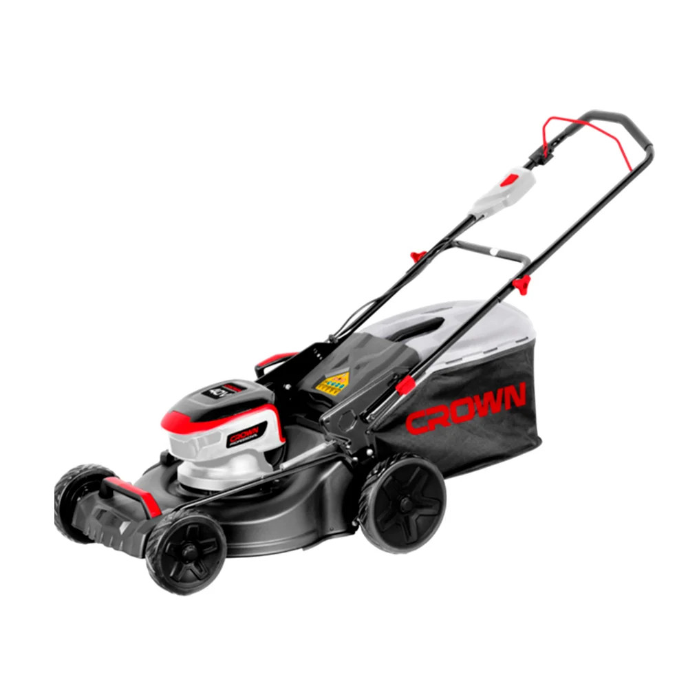 CROWN CT29019HX-4 Cordless Lawn Mower, 2×20V Brushless, 46cm Cutting Width, 4-in-1 (Mulch/Collect/Side/Rear), 55L Grass Box, 2×4.0Ah Batteries & Charger Included