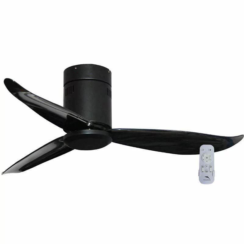 Dolphin Ceiling Fan 48" 3 ABS Blades 6 Speed Black Decorative Next Gen Energy Saving Technology UFH Remote Control ME-DCF48-3ADC-R