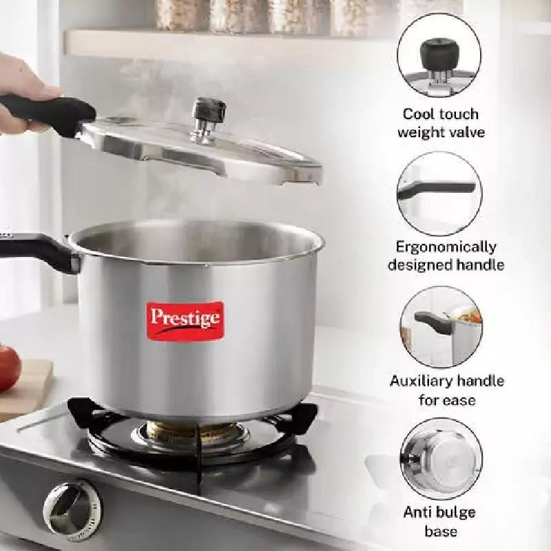 Prestige Svachh Aluminium Anti Bulge Gas & Induction Compatible Pressure Cooker 7.5L 10727