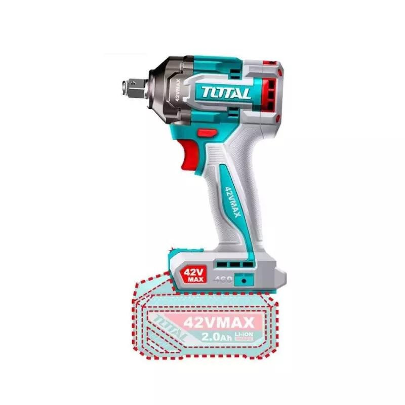 Total Cordless Impact Wrench 42V with Brushless Motor, Battery & Charger TIWLI42461